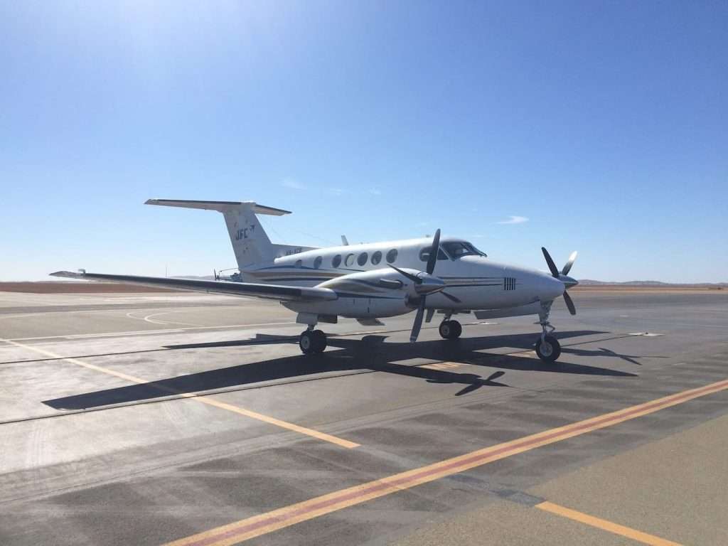 JFC Beechcraft King Air on the apron at Jandakot Airport