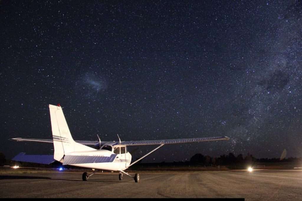 JFC Cessna 172 under the night sky