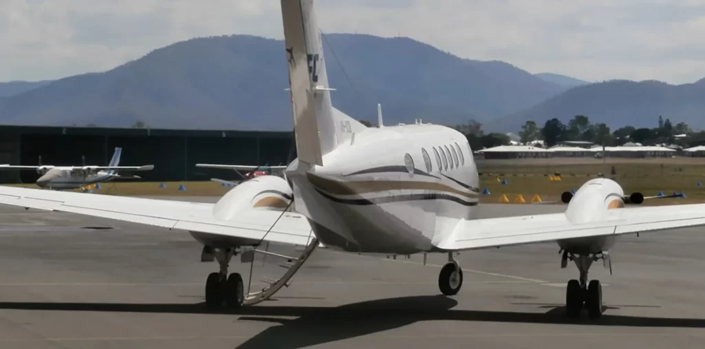 JFC King Air charter aircraft on the apron